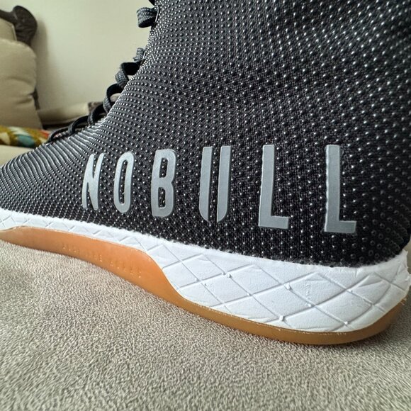 NOBULL Outwork Black-White-Gum High-Top Sneakers - Size 11.5 - Picture 3 of 12